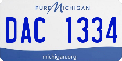 MI license plate DAC1334