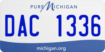 MI license plate DAC1336