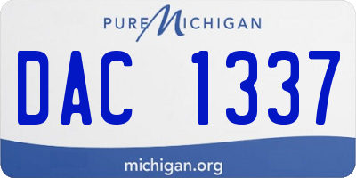 MI license plate DAC1337