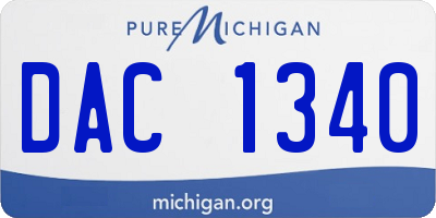 MI license plate DAC1340