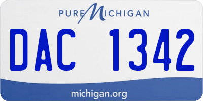 MI license plate DAC1342