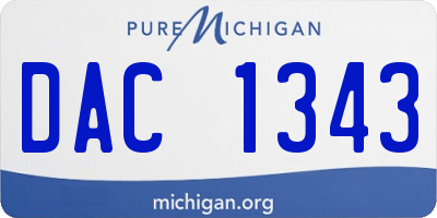 MI license plate DAC1343