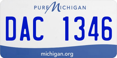 MI license plate DAC1346