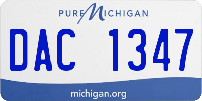 MI license plate DAC1347