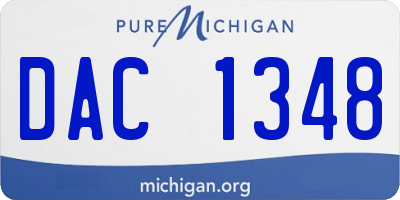 MI license plate DAC1348