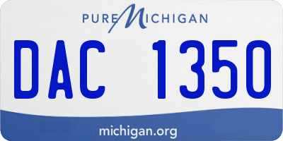 MI license plate DAC1350