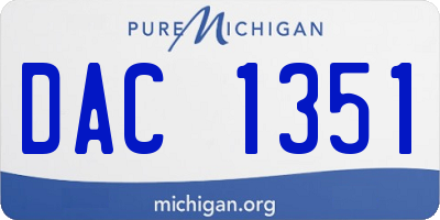 MI license plate DAC1351