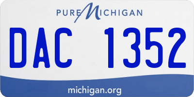 MI license plate DAC1352
