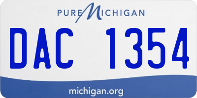 MI license plate DAC1354