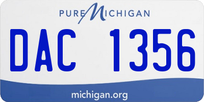MI license plate DAC1356