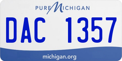 MI license plate DAC1357