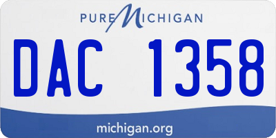 MI license plate DAC1358