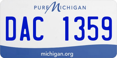 MI license plate DAC1359