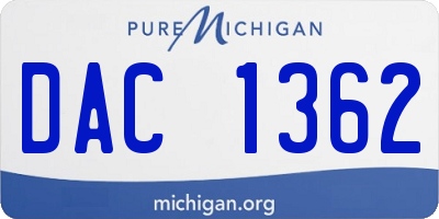 MI license plate DAC1362