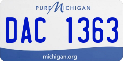 MI license plate DAC1363