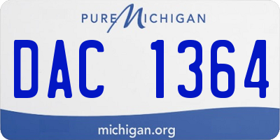 MI license plate DAC1364
