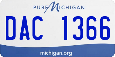 MI license plate DAC1366