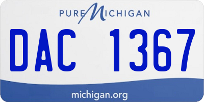 MI license plate DAC1367