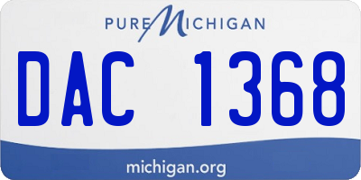 MI license plate DAC1368