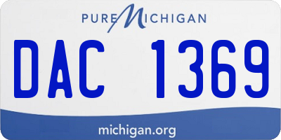 MI license plate DAC1369