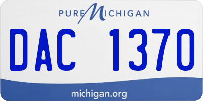 MI license plate DAC1370