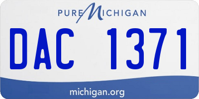 MI license plate DAC1371