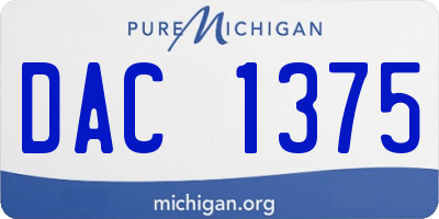 MI license plate DAC1375