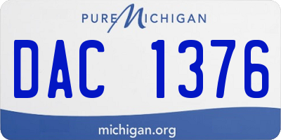 MI license plate DAC1376