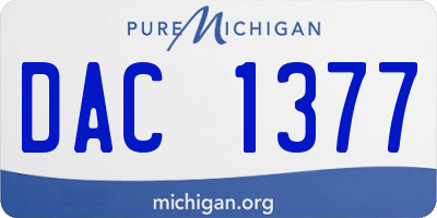 MI license plate DAC1377