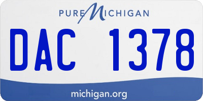 MI license plate DAC1378