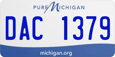 MI license plate DAC1379