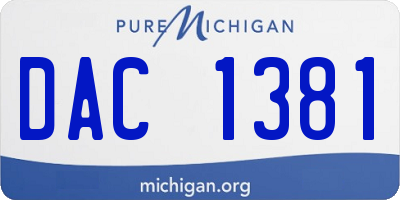 MI license plate DAC1381