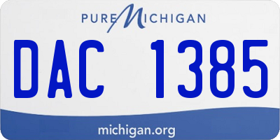 MI license plate DAC1385