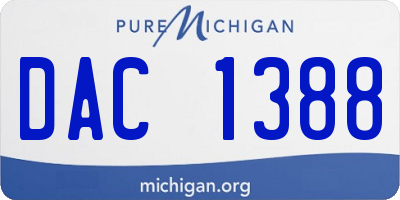 MI license plate DAC1388