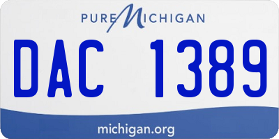MI license plate DAC1389