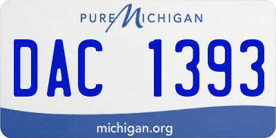 MI license plate DAC1393