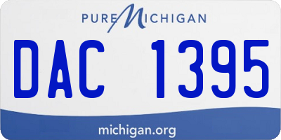 MI license plate DAC1395