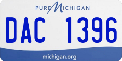 MI license plate DAC1396