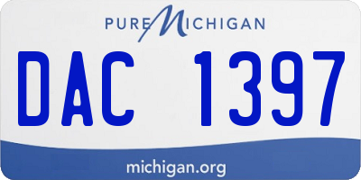MI license plate DAC1397