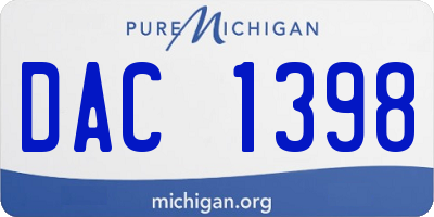 MI license plate DAC1398