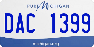 MI license plate DAC1399