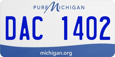 MI license plate DAC1402