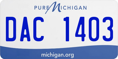 MI license plate DAC1403