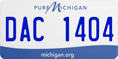 MI license plate DAC1404