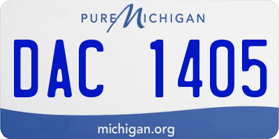 MI license plate DAC1405