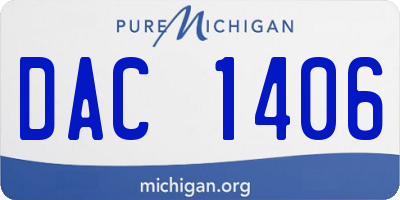 MI license plate DAC1406