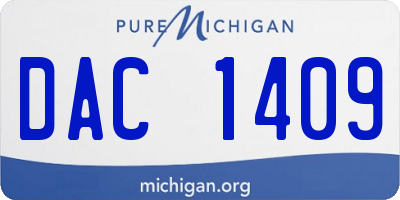 MI license plate DAC1409
