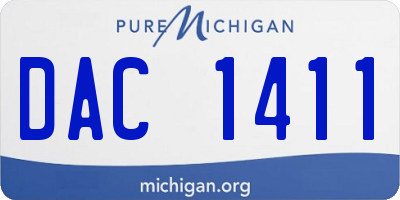 MI license plate DAC1411