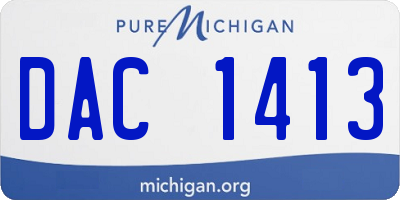 MI license plate DAC1413
