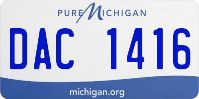 MI license plate DAC1416